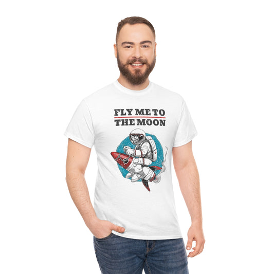 Fly Me to the Moon Astronaut Unisex Heavy Cotton Tee