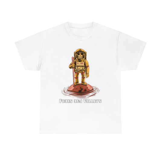 Peaks and Valleys Monkey Astronaut Unisex Heavy Cotton Tee