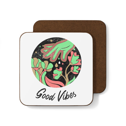 Good Vibes Hardboard Back Coaster