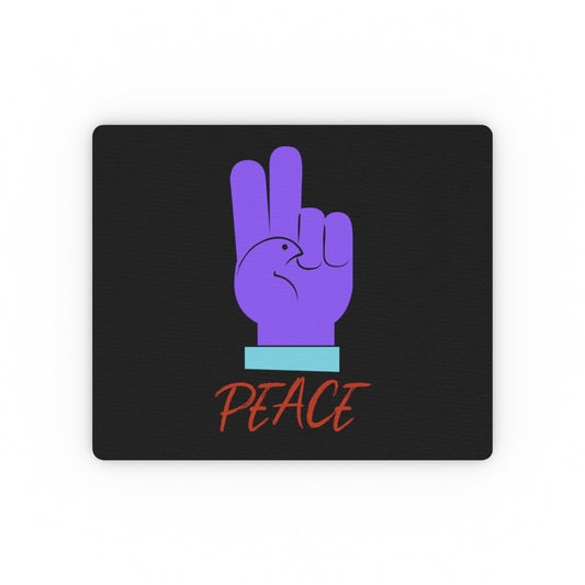 Peace Sign Purple Dove Hand Rectangular Mouse Pad