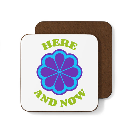 Here and Now Flower Hardboard Back Coaster