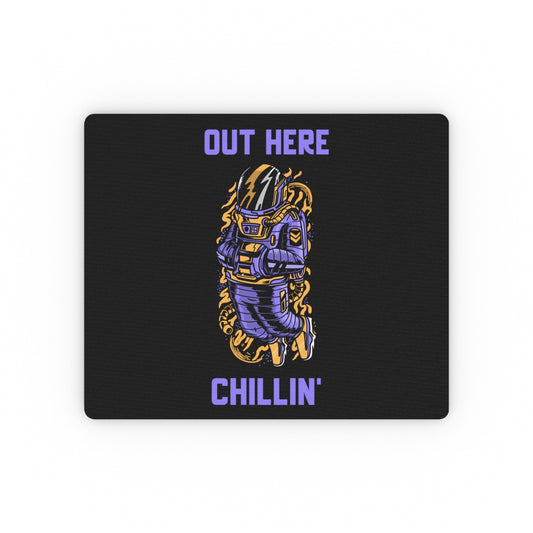 Out Here Chillin Purple Astronaut Rectangular Mouse Pad